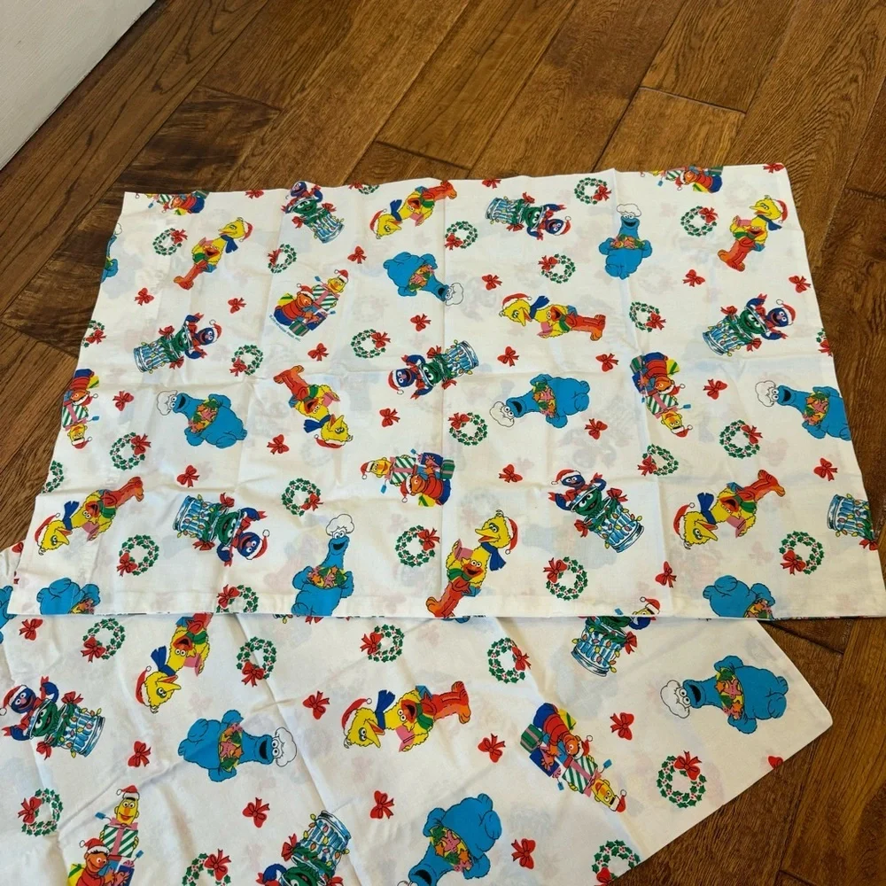 2 NEW Vintage Sesame Street Jim Henson Christmas pillowcases - standard size
